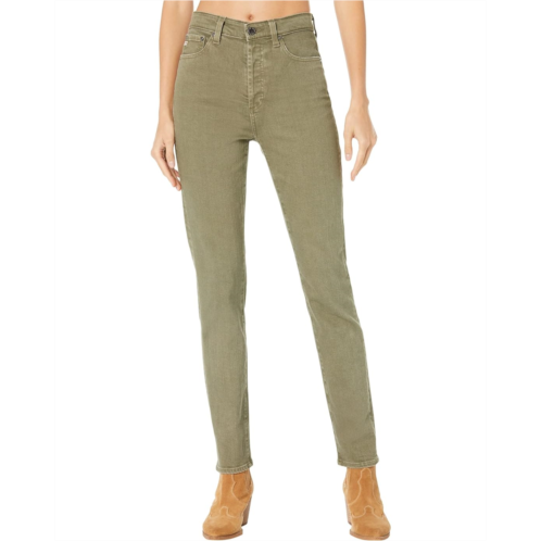AG Jeans Alexxis Vintage High-Rise Slim Straight in 3 Years Sulfur Armory Green