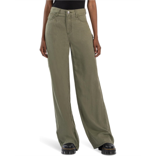 Womens KUT from the Kloth Sienna Super Wide Leg in Olive