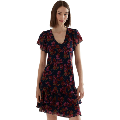 POLO RALPH LAUREN Floral Georgette Drop-Waist Dress