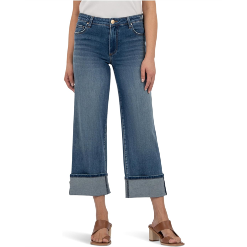 Womens KUT from the Kloth Charlotte High Rise Wide Leg Roll Up