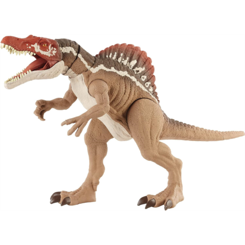 Mattel Jurassic World Toys Extreme Chompin Spinosaurus Dinosaur Action Figure, Huge Bite, Authentic Decoration, Movable Joints, Ages 4 Years Old & Up