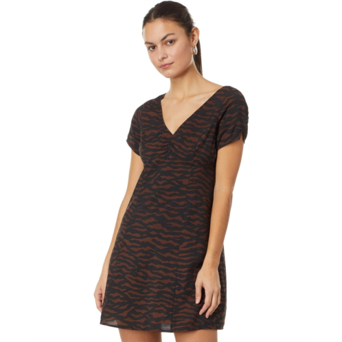 Womens Madewell V-Neck Mini Dress in Abstract Animal