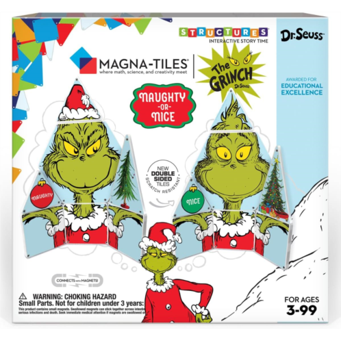 CreateOn Magna-Tiles Limited Edition Grinch Magnetic Building Toys from Dr. Seuss “How The Grinch Stole Christmas” Book, Educational Toys for Ages 3+, 19 Pieces