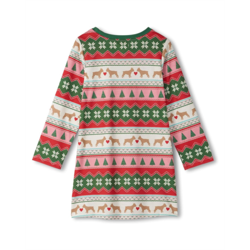 Hatley Kids Puppy Hearts Fairisle Long Sleeve Nightdress (Toddler/Little Kid/Big Kid)