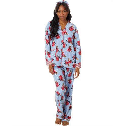 P.J. Salvage Womens PJ Salvage Flannel PJ Set with Headband