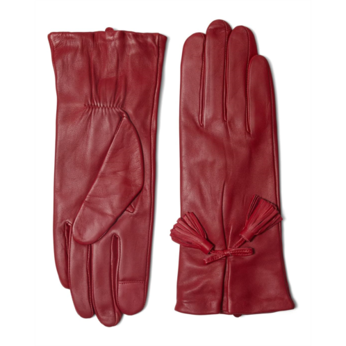 Kate Spade New York Tassel Bow Leather Gloves