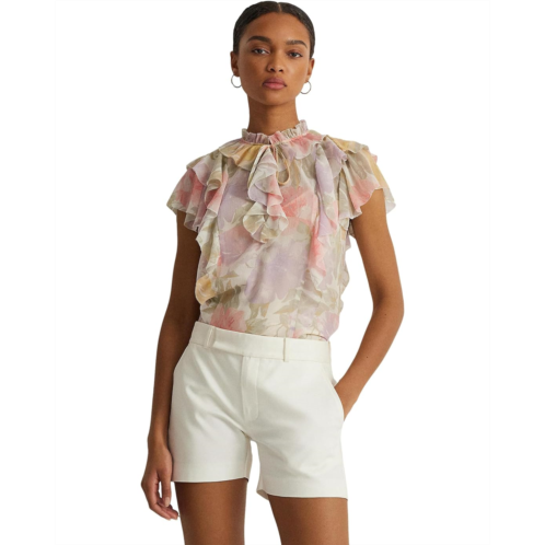 POLO RALPH LAUREN Floral Ruffle-Trim Georgette Blouse