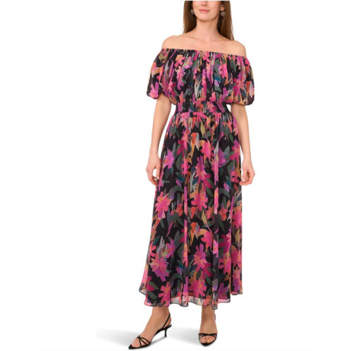 Womens Vince Camuto Off Shoulder Puff Sleeve Maxi Dress