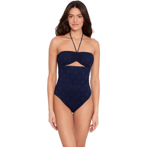 POLO RALPH LAUREN Womens Lauren Ralph Lauren Crochet Cutout Bandeau One Piece