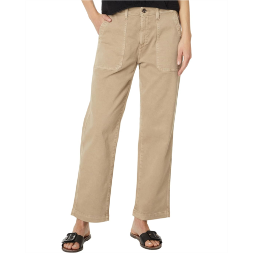 Womens AG Jeans Analeigh High-Rise Straight Crop in Sulfur Desert Taupe
