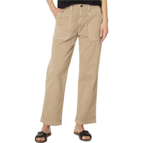 Womens AG Jeans Analeigh High-Rise Straight Crop in Sulfur Desert Taupe