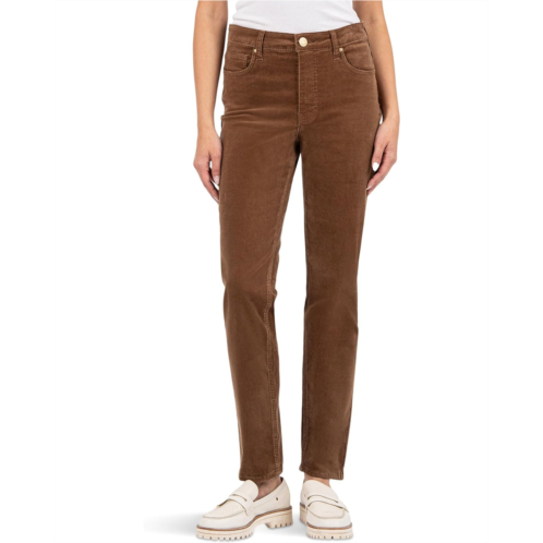 Womens KUT from the Kloth Petite Rachael High Rise Fab Ab Mom Regular Hem-Long in Corduroy