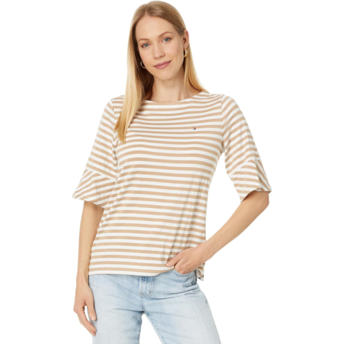 Womens Tommy Hilfiger Striped Top With Flare Sleeve