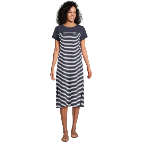 Womens Vineyard Vines Striped Midi Tee-shirt Dress
