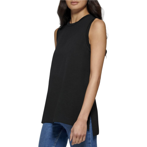 Calvin Klein Sleeveless High-Low with Rib Trim