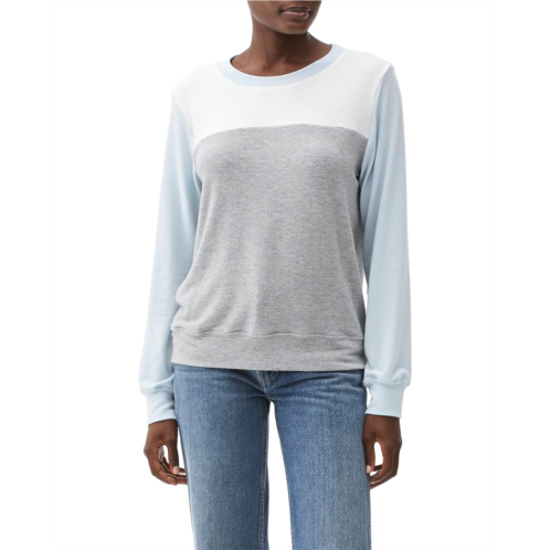 Michael Stars Color-Block Madison Brushed Jersey Tibby Crew Neck Pullover