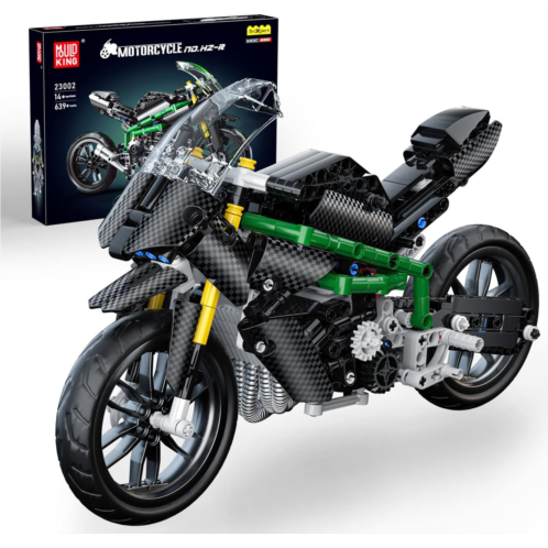 Mould King Kawasaki Ninja H2R Motorcycle Toy Building Blocks Kit，23002 Motorcycle Model Kit Building Toys, Toy Motorcycle Building Sets,Model Motorcycle Building Kit for Adults and