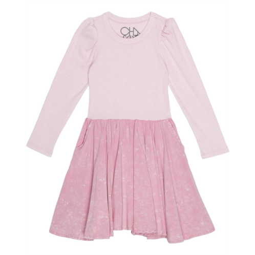 Chaser Kids Puff Long Sleeve Dress with Twirl Skirt (Toddler/Little Kids)