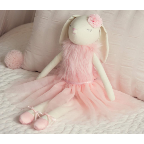Inspired by Jewel - Lilly The Bunny Beautiful Cream Cotton Linen Plush Doll with Floppy Ears, Arms & Legs Authentic Pink Ballerina Tutu, Slippers & Cuddly Fur Top Soothing Hand Sti