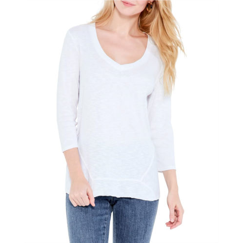 NIC+ZOE 3/4 Sleeve Drape V Tee