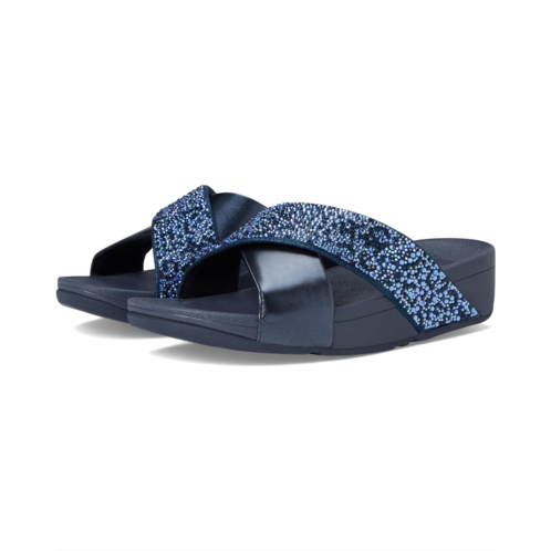 FitFlop Lulu Crystal-Mix Metallic Cross Slides