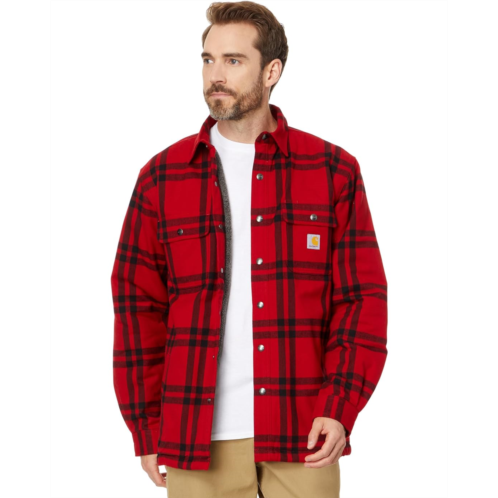 Mens Carhartt Relaxed Fit Flannel Sherpa-Lined Shirt Jacket