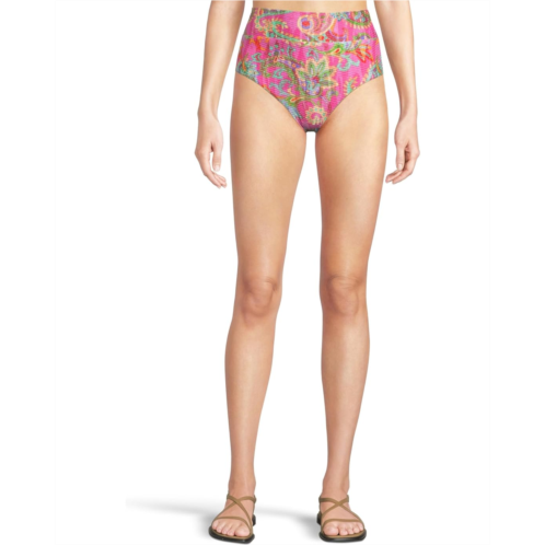 Womens BECCA Polynesia Lily Textured Rolled High Waist Bottom