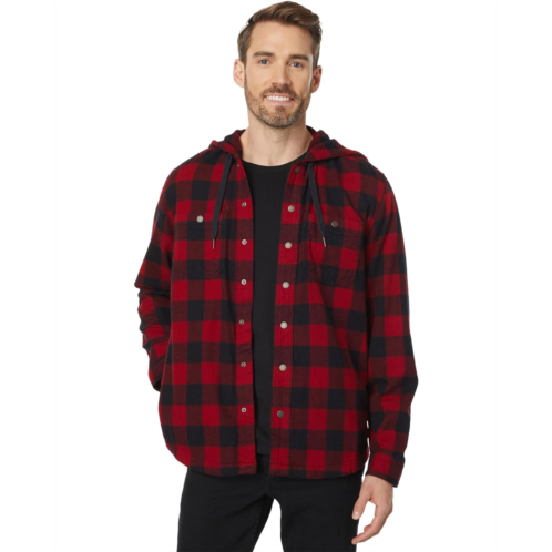 L.L.Bean Mens LLBean Scotch Plaid Hooded Shirt Slightly Fitted Regular