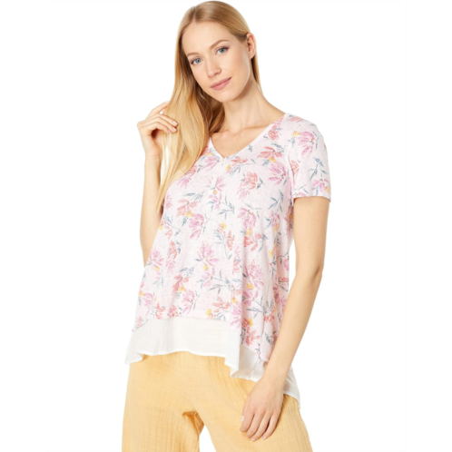 Bobeau Short Sleeve Button-Down Twofer One