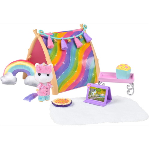 Sunny Days Entertainment Honey Bee Acres Rainbow Ridge Sweet Dreams Pajama Party - 15 Piece Dollhouse Playset with Exclusive Unicorn Figure Pretend Play Toys for Kids