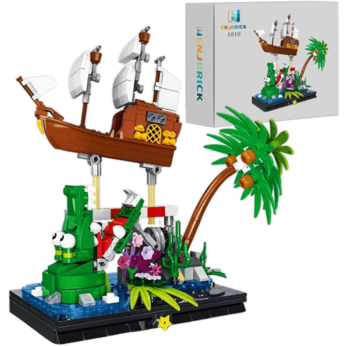 ENJBRICK Pirates Ship Building Kit for Adutls,Cute Animal Building Toy for Girls and Boys 8-14 Years Up 448pcs