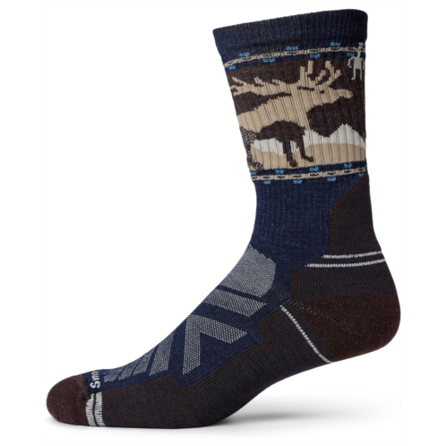 Mens Smartwool Hike Light Cushion Mountain Moose Crew Socks