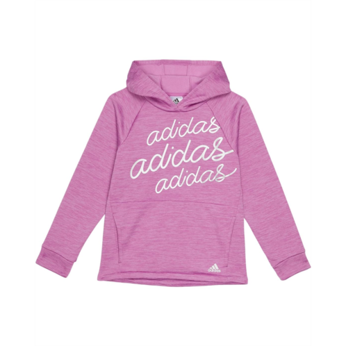 Adidas Kids Melange Graphic Fleece Hood Pullover (Big Kids)