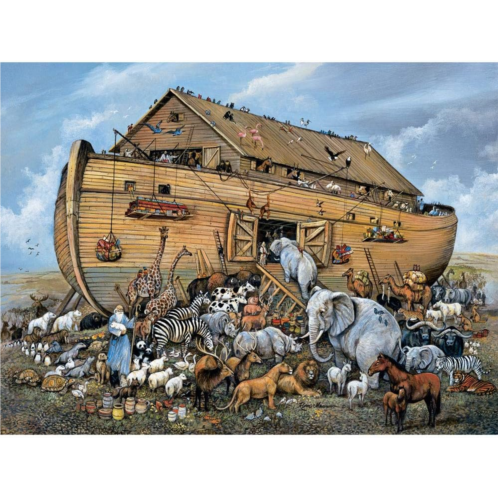 Bits and Pieces - 300 Piece Jigsaw Puzzle for Adults 18 X 24 - Noahs Ark - 300 pc Religious Jigsaws by Artist Ruane Manning