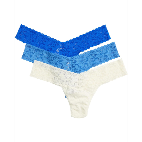 Womens Hanky Panky 3-Pack Petite Signature Lace Low Rise Thong