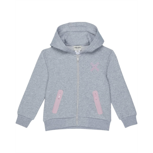 Kenzo Kids Zip-Up Hoodie with Back Cross Logo (Toddler/Little Kids)