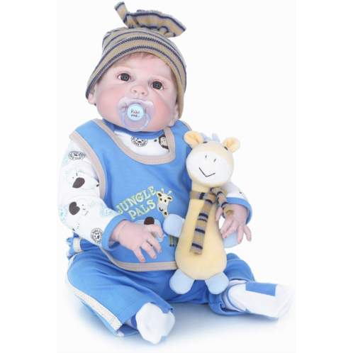 Babyfere Reborn Baby Doll Clothes Blue Outfit for 20- 22 Reborn Boy Dolls Clothes 4-Piece Set…