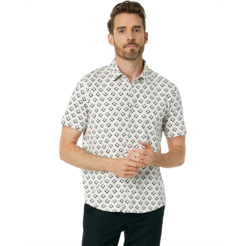 Mens Vince Geo Floral Printed Short Sleeve Button-Down