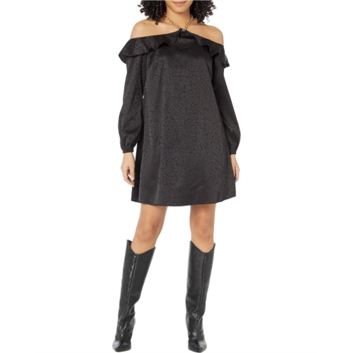Michael Michael Kors Flounce Off Shoulder Mini Dress