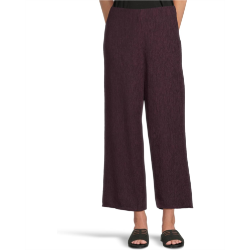 Womens Eileen Fisher Woven Plisse Ankle Wide Pants