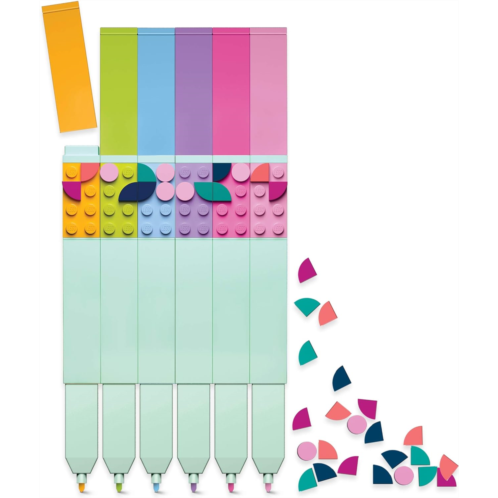 IQ Lego DOTS 6 Pack Marker Set, DIY Craft Kit for Kids, Makes a Great Birthday Gift for Kids who Love Creative Toys and Homemade Craft Sets