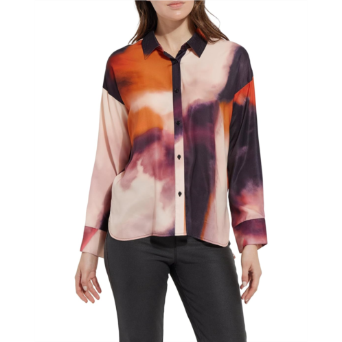 Lysse Printed Stitched Satin Shirt