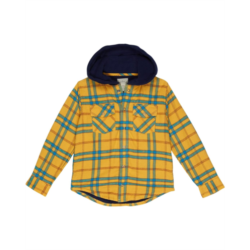 L.L.Bean LLBean Fleece Lined Flannel Shirt Hooded Plaid (Little Kids)