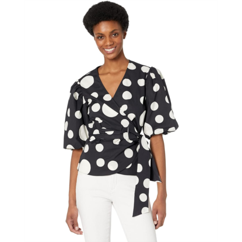 MILLY Paulina Scatter Dot Printed Top