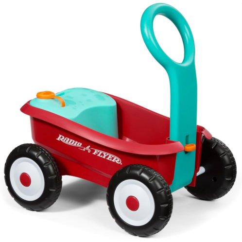 Radio Flyer Bubble Buddy Walker Wagon, Bubble Machine for Kids, Red Baby Walker with Wheels for Ages 1-4