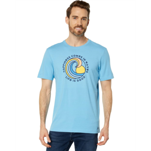 Life is Good Happiness Comes in Waves Spectrum Short Sleeve Crusher-Lite Tee