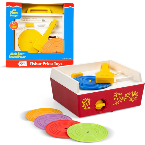 Basic Fun Fisher Price Classics - Record Player - Retro, Tactile Interactive Retro Toy for Kids, Girls, Boys, Toddlers, Baby, Preeschooler, Unisex 18 Months +