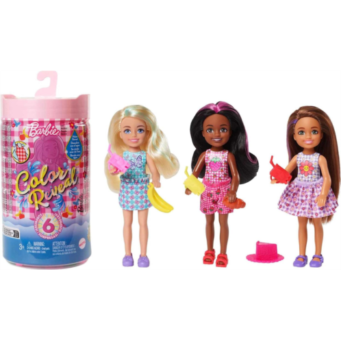 Barbie Color Reveal Small Doll & Accessories, Picnic Series, 6 Surprises, 1 Chelsea Doll (Styles May Vary)