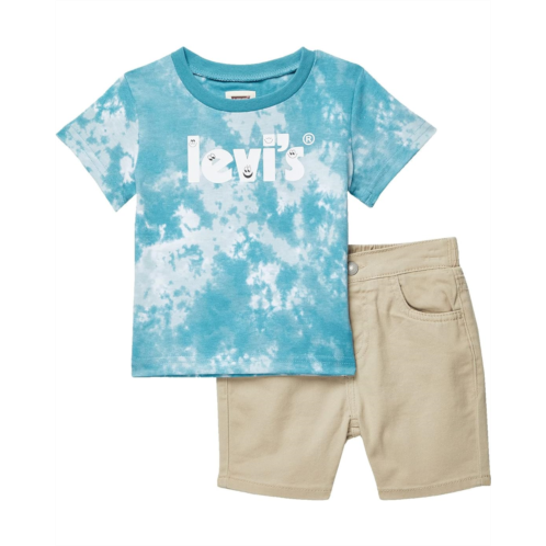 Levi  s Kids Tie-Dye Logo Tee & Shorts Set (Infant)