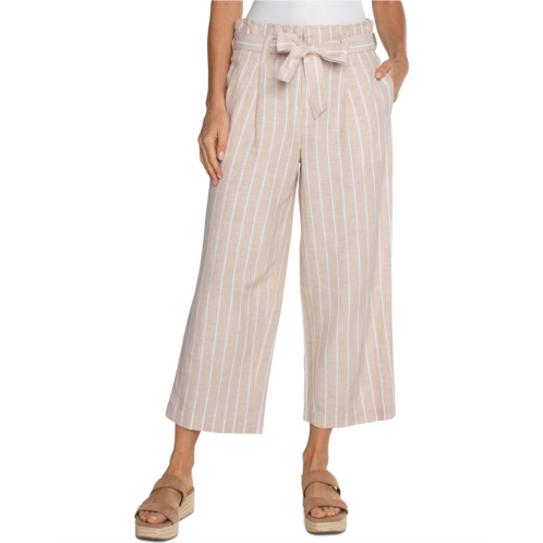 Womens Liverpool Los Angeles Pleated Crop Mid Rise Trouser with Self Belt